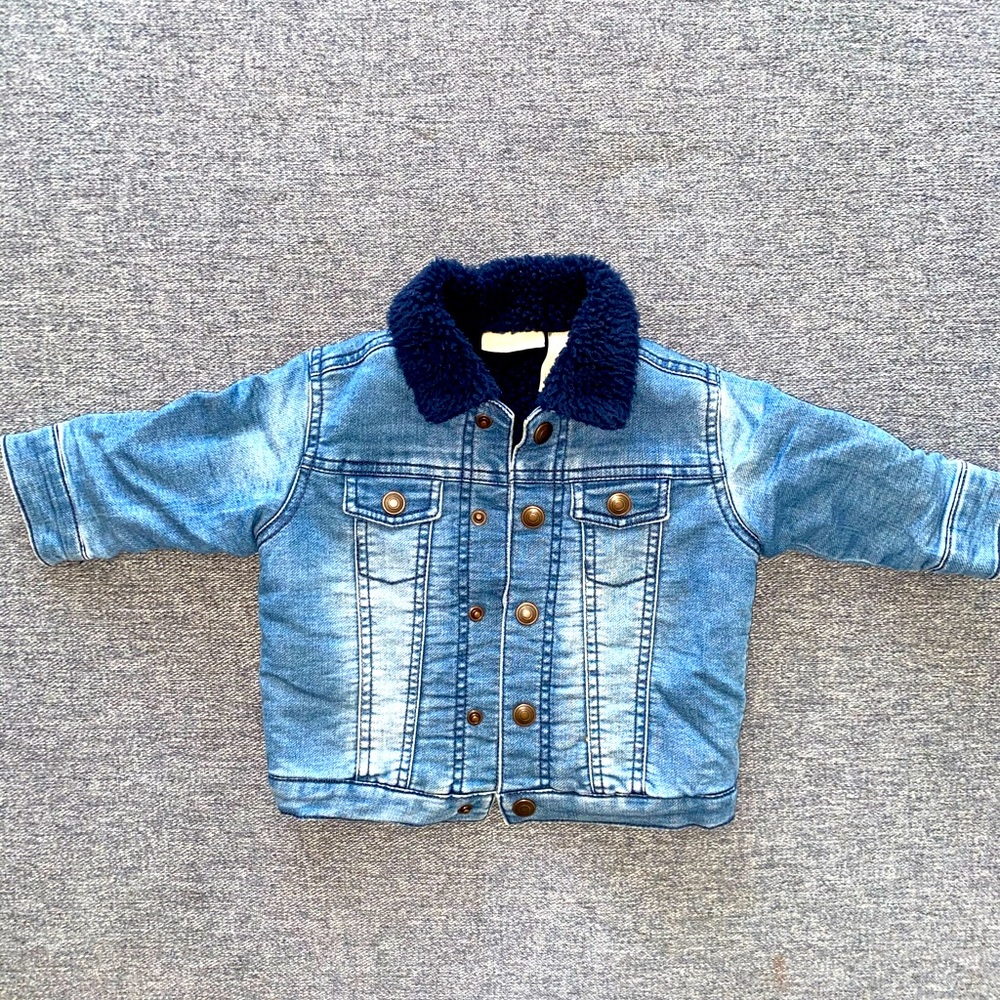 Sherpa lined denim Jacket 3-6 months